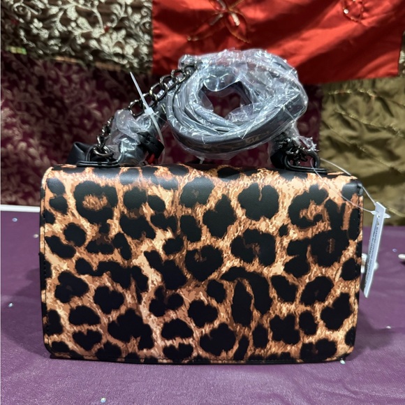 Betsey Johnson Leopard Print Handbag with Black Bow and Red Accents - Picture 5 of 5